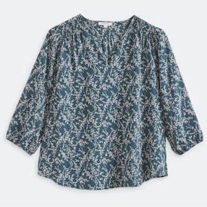 Elegant Floral Women's Blouse - Teal